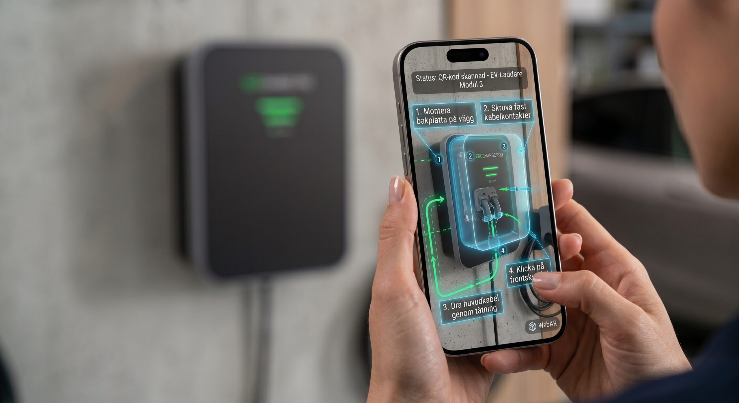 AR installation av laddare på vägg