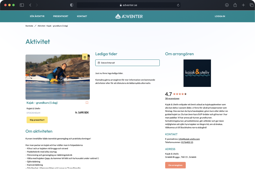 Adventer Website 1