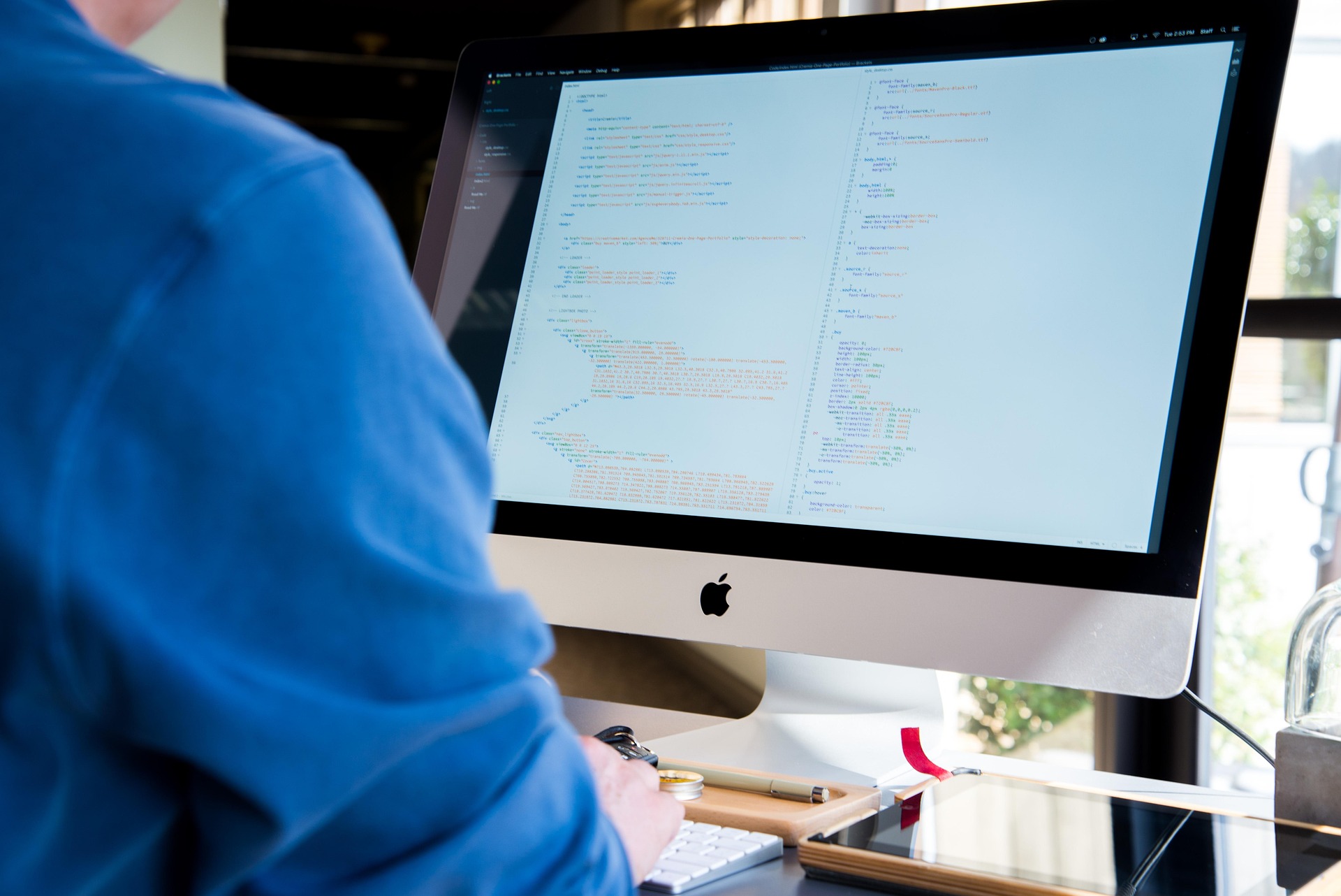 Developer on computer